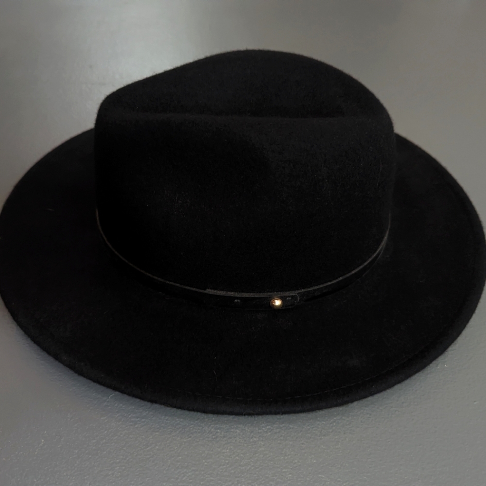 Wyeth/Free People Leather Band Wide Brim Felt Hat